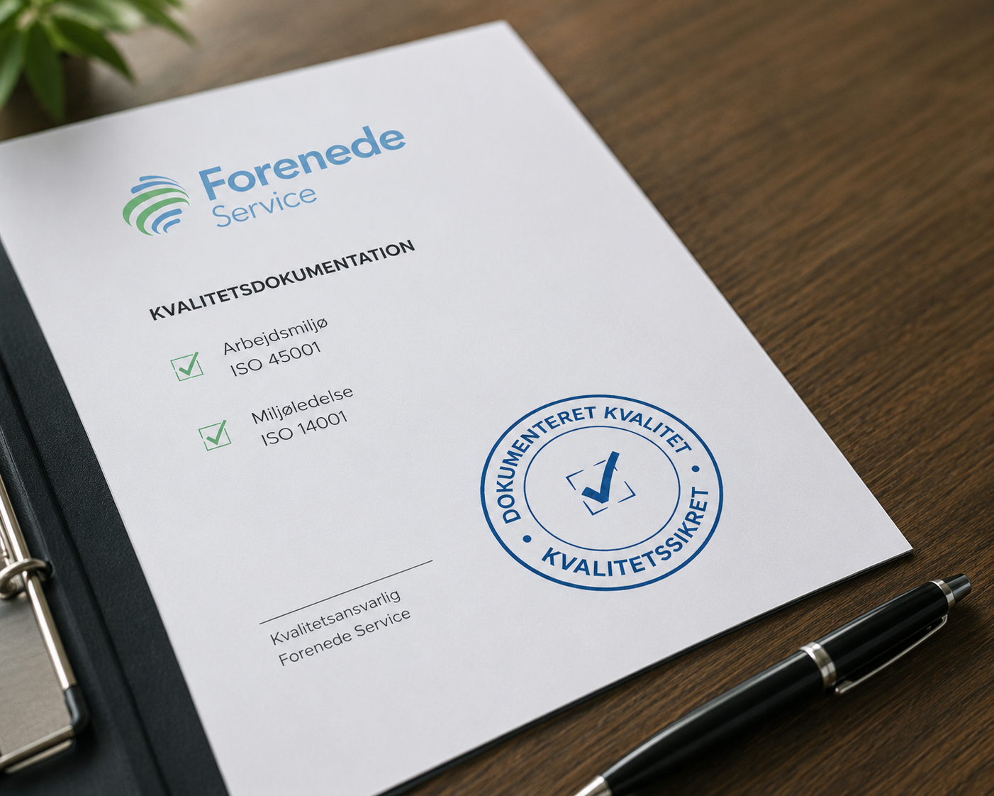 Kvalitetsdokumentation for arbejdsmiljø og miljø hos Forenede Service